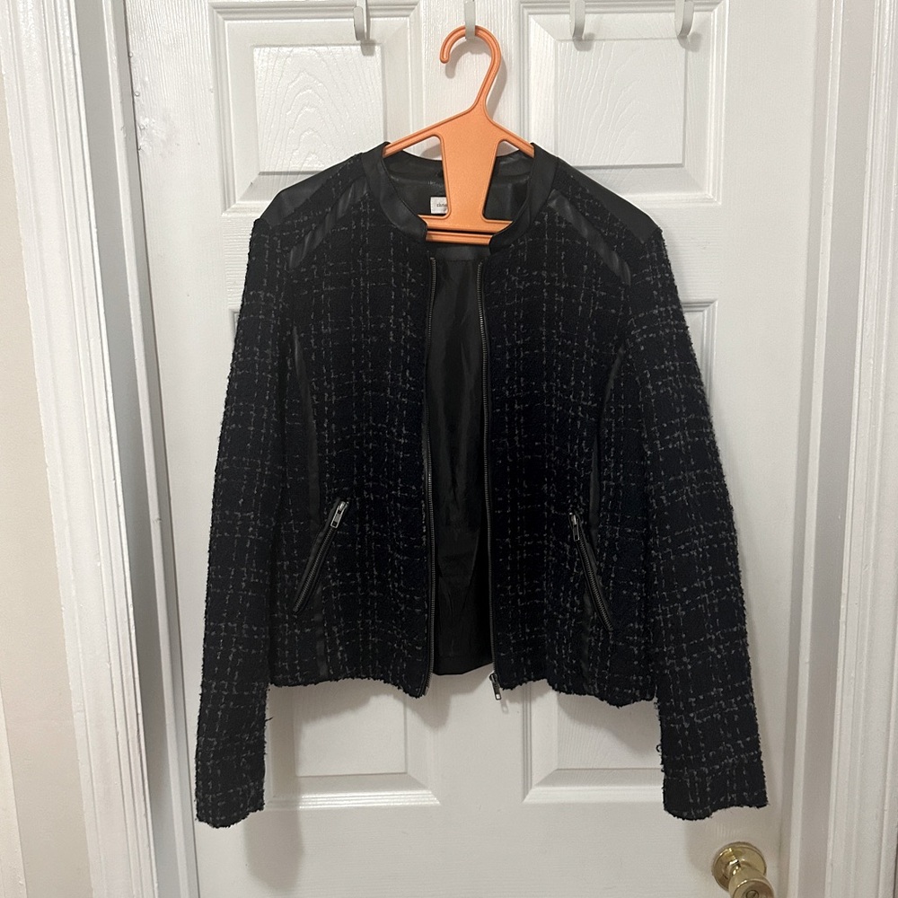 Christoper & Banks Blue & Black Plaid Blazer